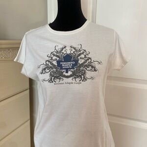 Vintage Toronto Maple Leafs Women's White Graphic Tee | Size L